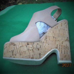 Leather platform wedge sandal Regina Romero